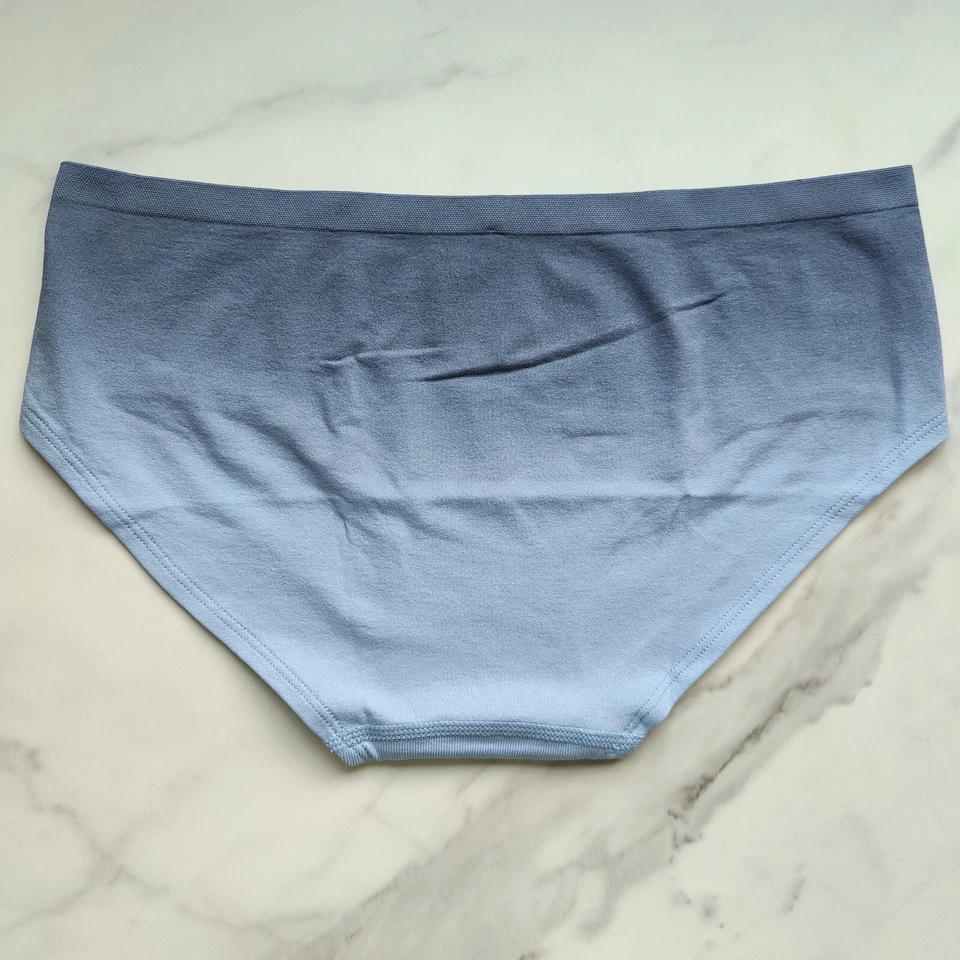 ROSA Victoria's Secret Sin Costuras Suave Hiphugger Panty Azul Claro Tinte por Inmersión L/XL Foto 3 de 4