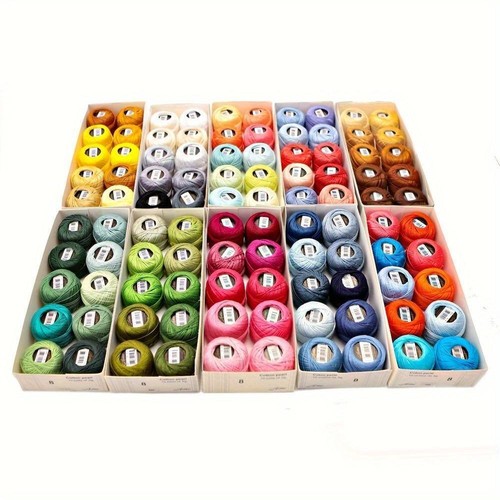 10 Balls/Set Size #8 Pearl Cotton Crochet Thread Embroidery Craft Needle Thread - Picture 6 of 26