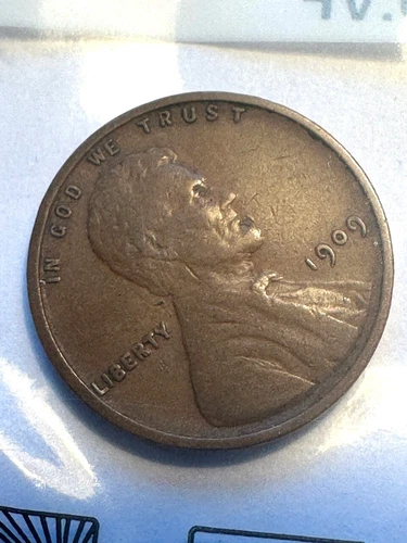 1909 VDB Lincoln Cent Wheat Penny Littleton sealed VF