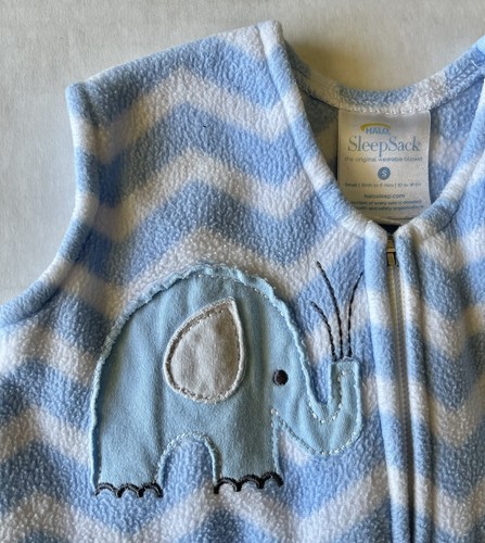 Halo SleepSack Baby Small Birth to 6 months Blue Chevron Wearable Blanket Bag - Picture 2 of 6