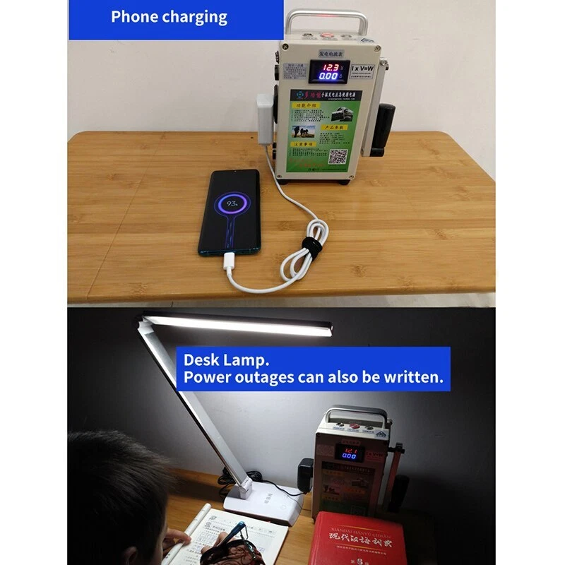 Generator 150W Hand Crank Generator Power Bank DC 12v Mobile Power Supply 220V - Image 4 of 4