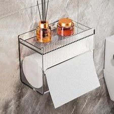 Paper Roll Holder Wall Mounted Multifunctional Roll Tissue Holder Napkin
