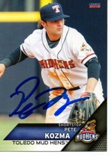 Pete Kozma 2018 Toledo Mud Hens Signed Card