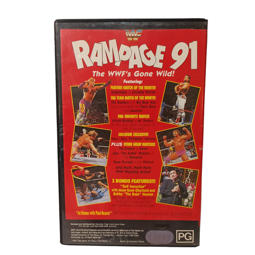 WWF Rampage 91 WWF (VHS 1991) World Wrestling Federation WWE Titan Sports - Picture 2 of 11