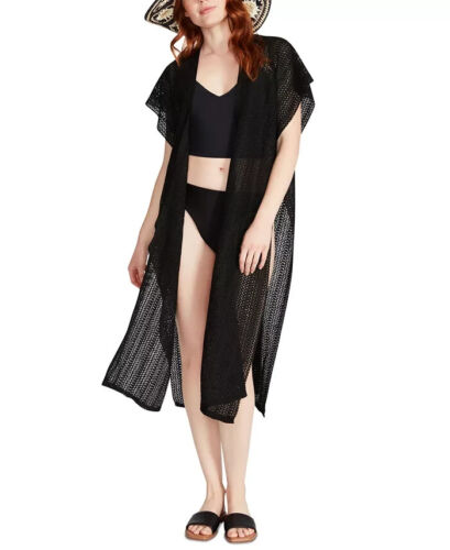 Steven Madden Women's Open Weave Short-Sleeve Kimono Cover Up, OS