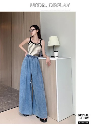 Autumn Women's Jeans Slimming Wide-Leg Ground-Length Simple Style Ladies Pants - Bild 23 von 25