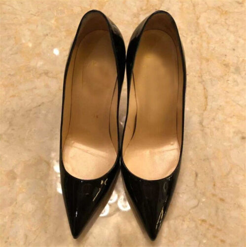 Womens Pumps High Stilettos Heels Pointy Toe Patent Leather Wedding Party Shoes - Bild 9 von 28