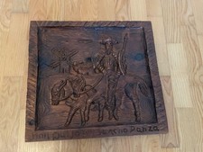 Holzbild Holzrelief Don Quijote y Sancho Panza