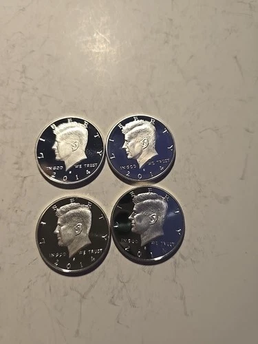 2014 S Kennedy Proof Silver Half Dollar, Gem.lot Of 4