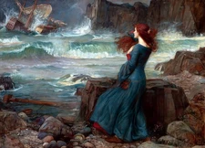 Miranda - The Tempest Painting by John William Waterhouse Reproduction