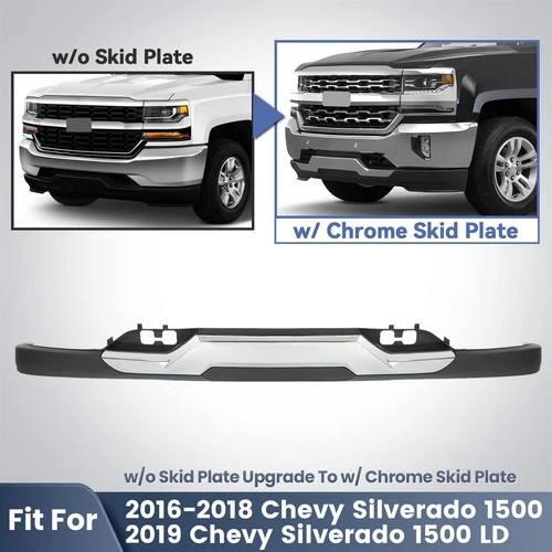 Front Bumper Cover Lower Valance Fit For 2016-2018 Silverado 1500 With Tow Hooks