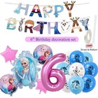 Disney Frozen 6th Birthday banner Set Elsa Anna Party foil balloons Decorations