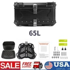 65L Motorcycle Luggage Tail Box Scooter Trunk Top Storage Waterproof Aluminum