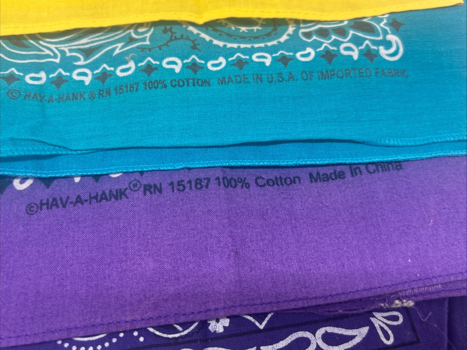 Lot Of 7 Vintage Bandanas Mix Colors And Different Brands 