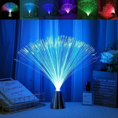 LED mehrfarbig wechselnde Glasfaser Brunnen Nacht Haus Licht Lampe Geschenk