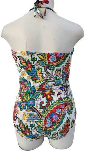 BODEN Bandeau Swimsuit Milos Halter Neck Pineapple Pattern Swim Costume Size 14 - Picture 21 of 27