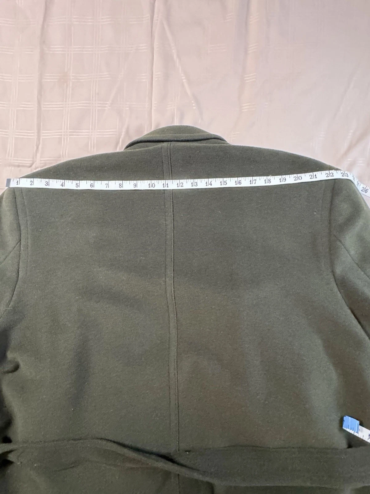 Vintage ZYLOS Cashmere Overcoat Green Men's 44L Yugoslavia W/ Bonus Italy Scarf image 11