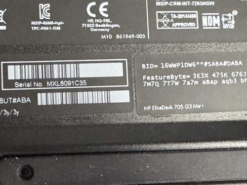 HP EliteDesk 705 G3 Mini AMD Pro A6-8570e - 16GB RAM - 240GB SSD - WIN 11 PRO - Photo 3/4