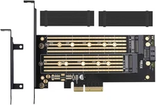 Dual M.2 PCIE Adapter for SATA or PCIE NVMe SSD Host Controller Expansion Card