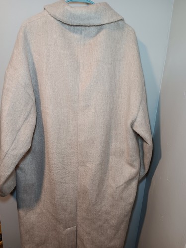 Topshop Light Tan Overcoat Wool Blend Car Coat Jacket Winter Topcoat Womens 12 L - Picture 6 of 6