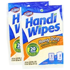 New Handi Wipes Heavy Duty Reusable Cloths, 3 Count, 2 Pack beige
