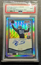 DEZ BRYANT Rookie Auto 2010 Bowman Chrome Refractor PSA 9 Mint SP /25 RC