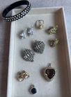 8 Pc Vintage Costume Jewelry  Lot Rhinestone Earrings Pendants Bangle Ring