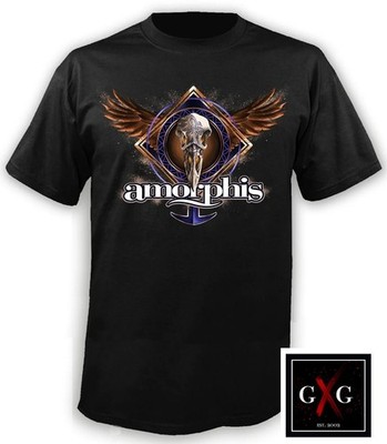 AMORPHIS cd lgo WINGS SKULL Official SHIRT LG New red cloud thousand lakes queen