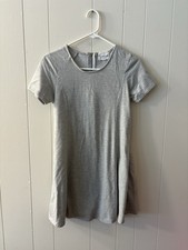 Olive & Oak XS Dress Short Sleeve Shirt Dress Grey Knee Length Casual Chic M6