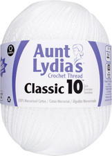 Aunt Lydia'S Classic Crochet Thread Size 10 Jumbo - White
