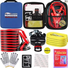 Roadside Emergency Kit, with Jumper Cables Automotive Kit, Car Safety -Blue