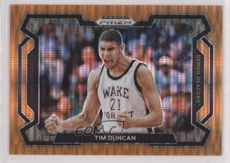 2024 Panini Prizm Draft Picks Orange Pulsar Variations /49 Tim Duncan #63 HOF