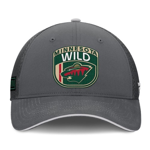 Minnesota Wild Fanatics Gray Authentic Home Ice Trucker Adjustable Hat Hockey - Picture 2 of 4