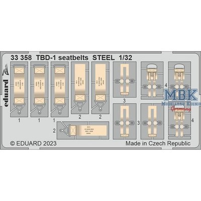 EDUARD ED33358 Douglas TBD-1 Devastator seatbelts STEEL 1/32