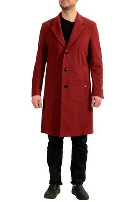 Hugo Boss ''C-Jared-243'' Vine Red Button Down Coat US 38R IT 48R