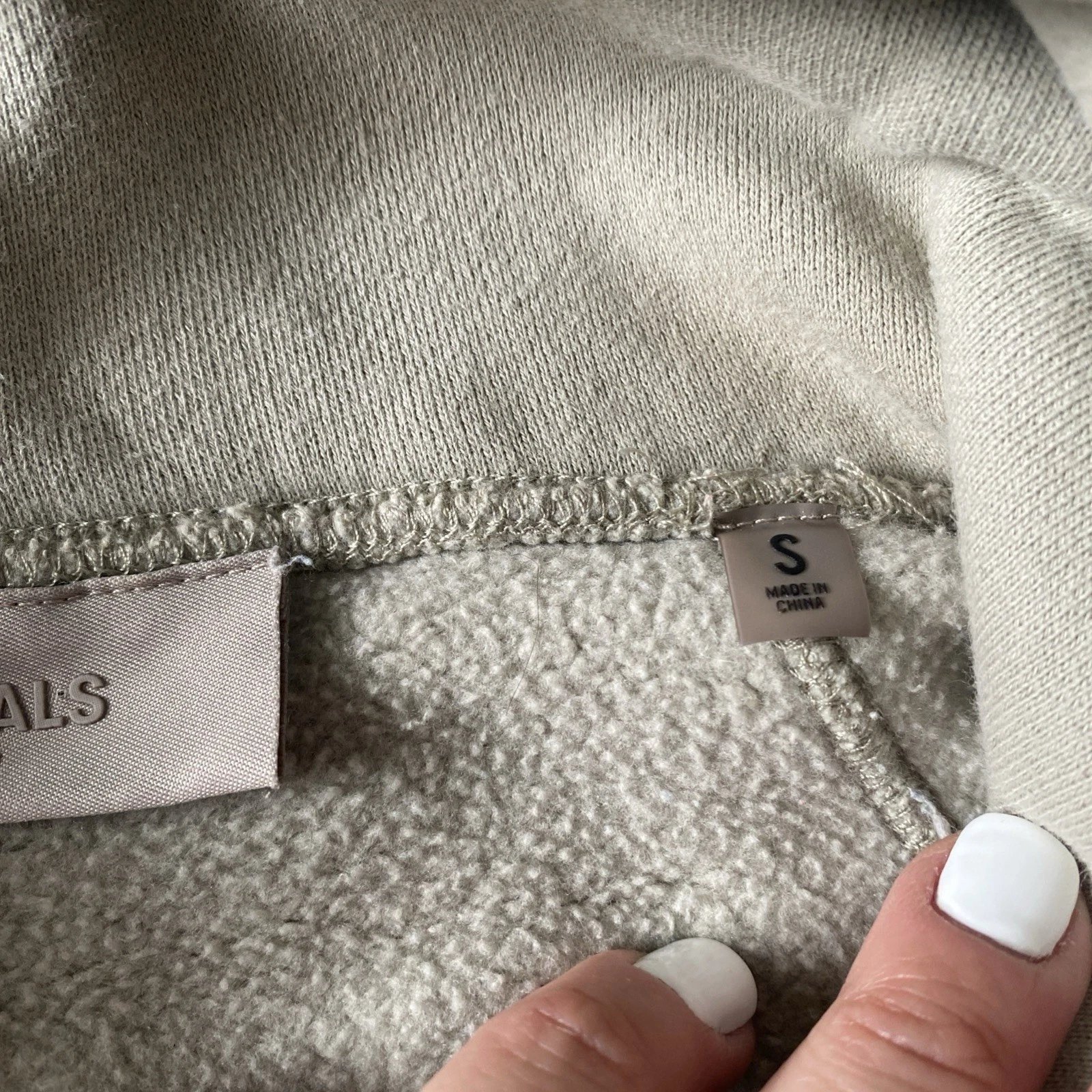 Felpa con cappuccio donna Essentials Fear Of God taglia S oversize verde chiaro