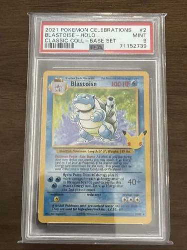2021 POKEMON CELEBRATIONS CLASSIC COLLECTION #2 BLASTOISE-HOLO PSA 9
