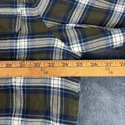 LL Bean Herren Fleece gefüttert Flanell Hemd Shacket Large Traditional Fit grün - Bild 9 von 10