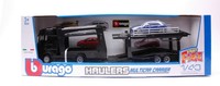 Burago Scania S730 Highline Cab Car Carrier + Lamborghini Urus 1:43