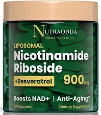 Liposomal Nicotinamide Riboside 900mg Resveratrol & Quercetin – NAD Supplemen...