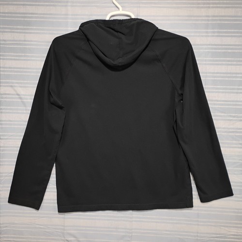 Hawk Black Hoodie Sweatshirt Mens Large Lightweight Long Sleeve with Pocket - Picture 2 of 6