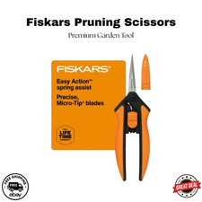 Fiskars Pruning Scissors 6" Garden Snips Precision Micro Tip Stainless Steel