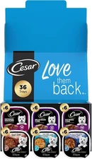 Cesar Wet Dog Food Home Delights & Classic Loaf in Sauce, Variety Pack, 36 count