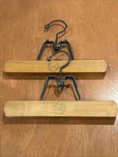 Vintage Walker Blonde Wood Pant Trouser Skirt Clamp Hangers Lot Of 2