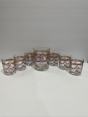 VTG CERVE DEVALBOR Italy WINDROSE Set Of 6 Whiskey Rocks Glasses, Ice Bucket