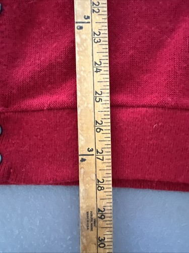 Vintage Jantzen Strick Cardigan Pullover Herren 2XL Rot Made In USA Kurt Cobain - Bild 8 von 9