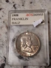 1958 Franklin Half Dollar Uncirculated Fully Toned