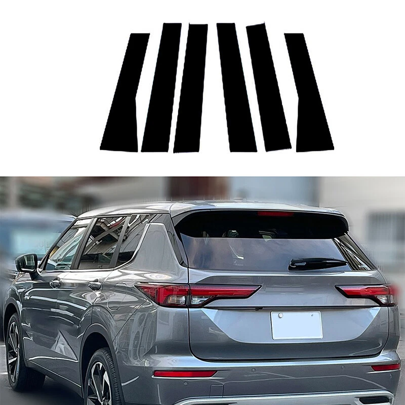 Car Pillar Post Trim Molding Sticker For Mitsubishi Outlander 2022-2023 Black - Image 2 of 4