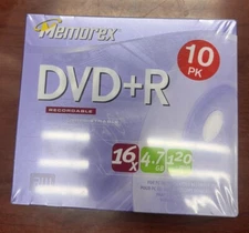 Memorex DVD+R 10 Pack 16X, 4.7GB, 120 min With Jewel Cases