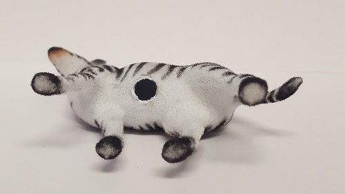 Vintage Flocked Zebra Plastic Figure Fuzzy Black White Stripes Horse Zoo Safari - Picture 11 of 15